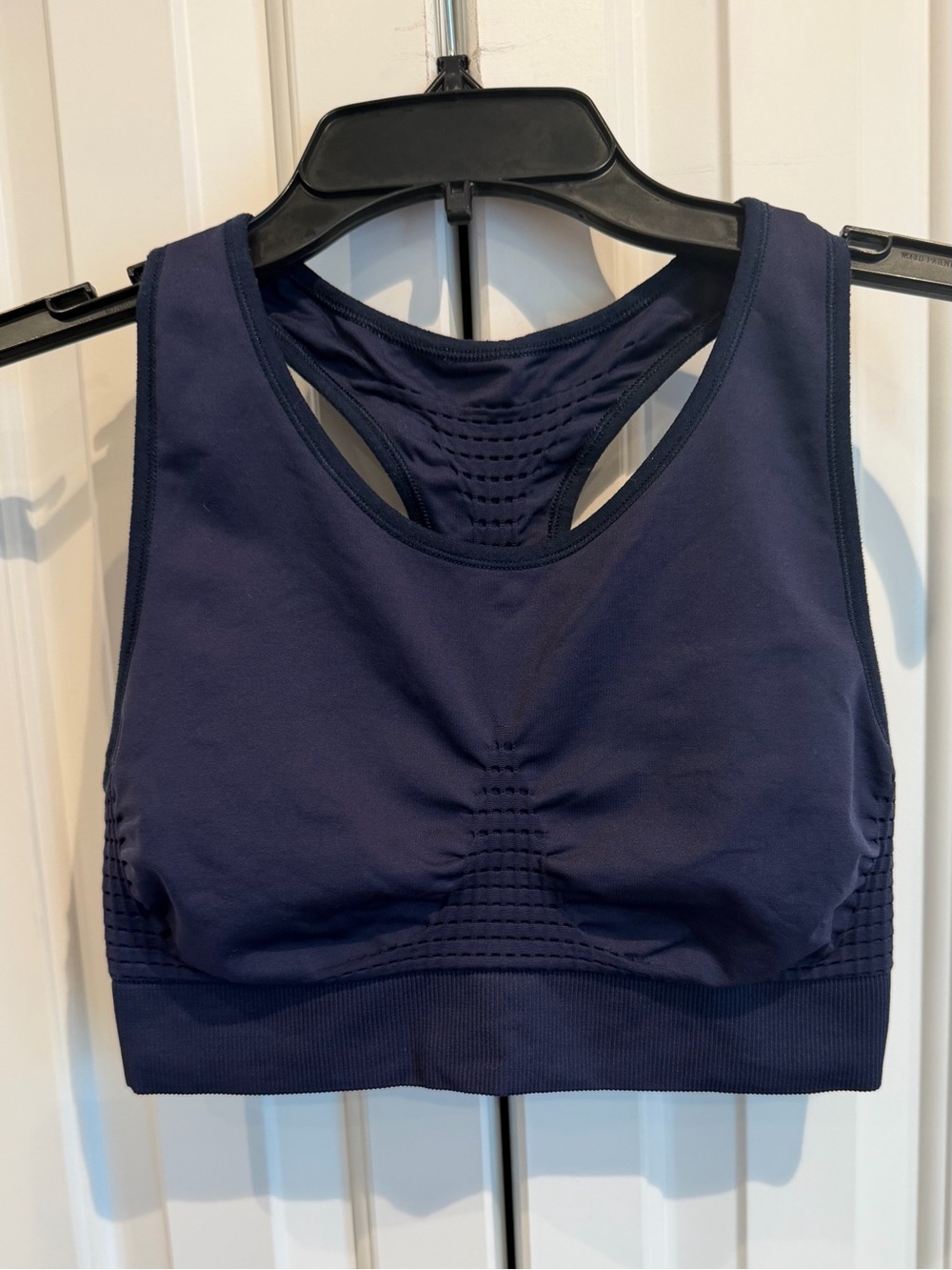 Sweaty Betty Stamina Seamless Navy High-Neck Sports Bra SZ L great condition